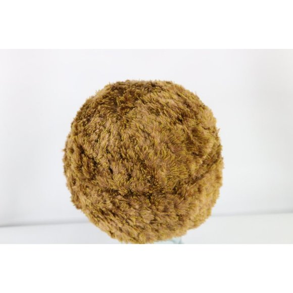 NOS Vintage 90s Streetwear Textured Fuzzy Shag Beanie Bucket Hat Cap Womens OSFA main image 4